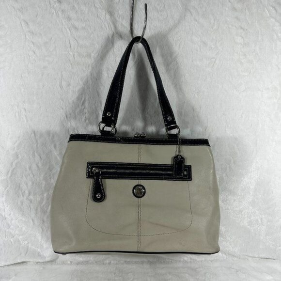 Coach Handbags - Vintage Coach Laura Leather Spectator Carryall Hand Bag Tote Off White Bone